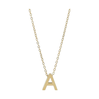 Littri – Edelstahlkette mit Buchstaben-Anhänger in Gold 45 + 5 cm Foreverengraved