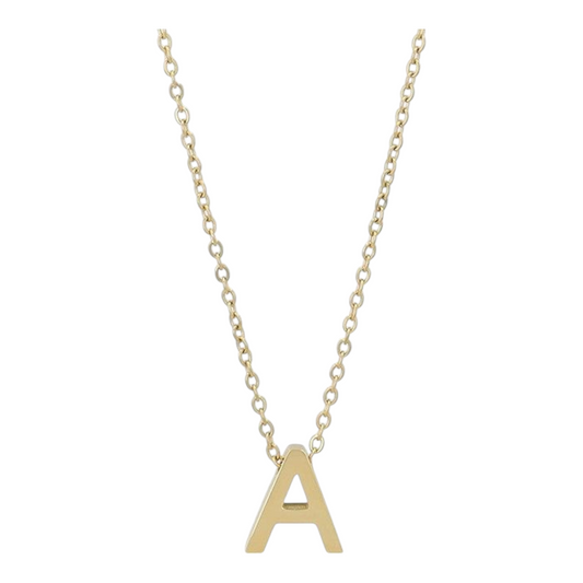 Littri – Edelstahlkette mit Buchstaben-Anhänger in Gold (45 + 5 cm)