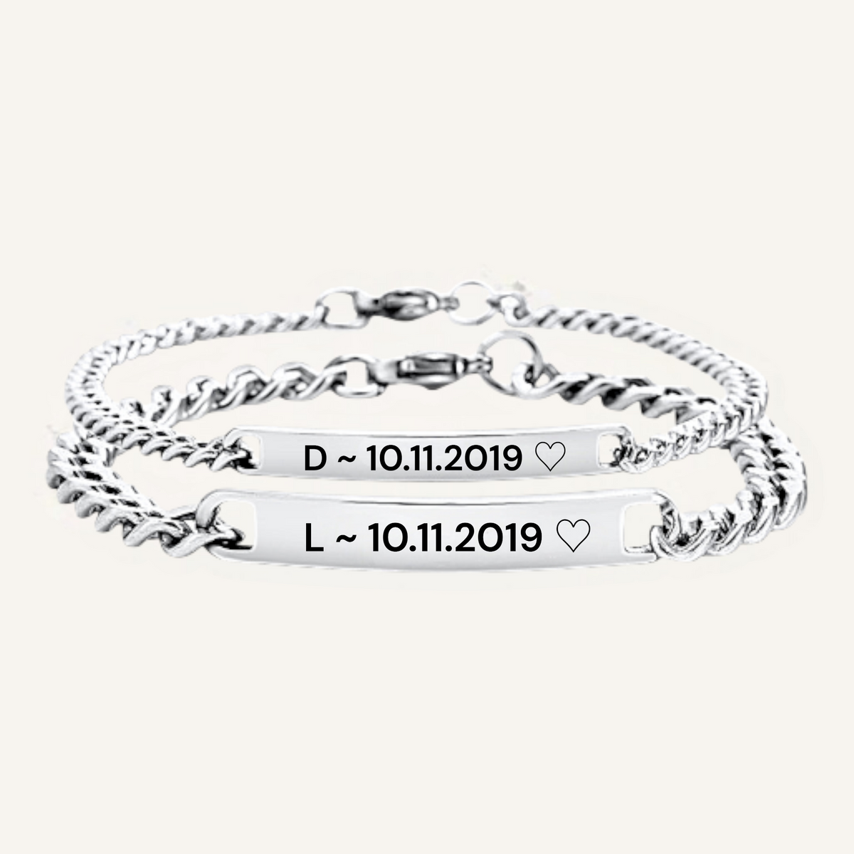 Partnerarmband für Paare mit individueller Gravur