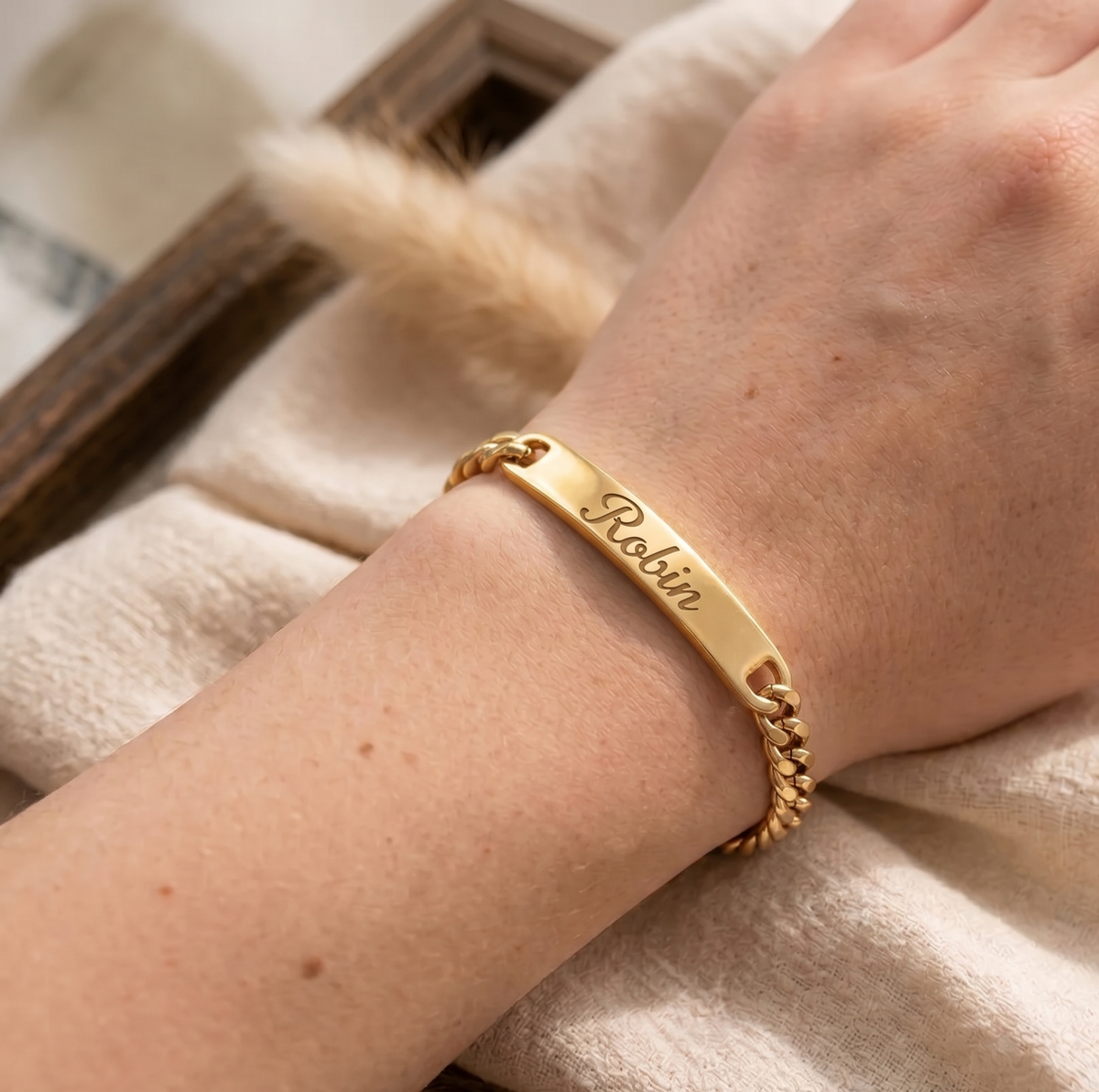 Slim Personalized Engraving Bracelet – Stainless Steel