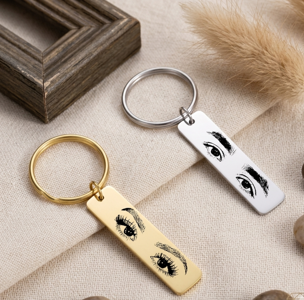 🔑 Personalized Eye Keychains in a Partner Set (2 pieces) 🔑