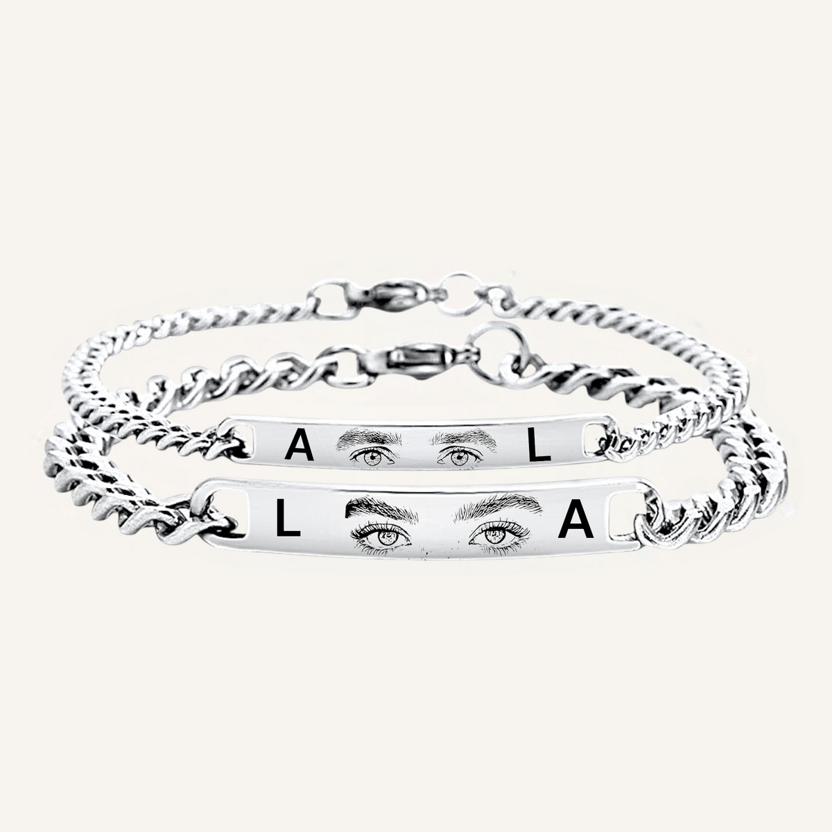 Partnerarmband in Silber mit individueller Gravur